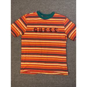 Guess Jeans Los Angeles Embroidered Striped Mens Shirt Size XS